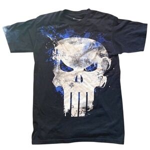 Marvel Comics the punisher big skull‎ logo distressed t-shirt men size Medium